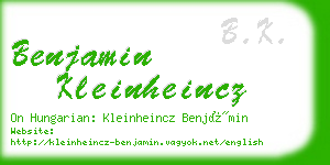 benjamin kleinheincz business card